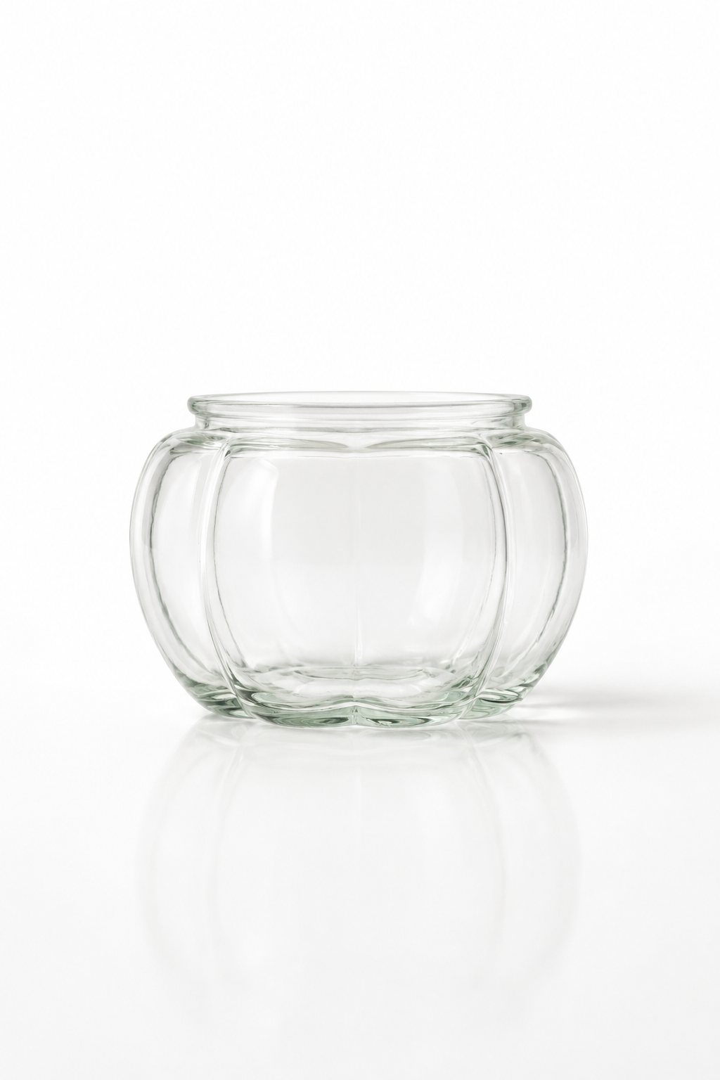 Clear Pumpkin-Shaped Glass Jar
